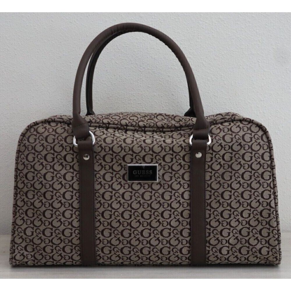 Guess C7816087 Unisex Large Mocha Brown Multi Ashbourne Travel Duffle Bag
